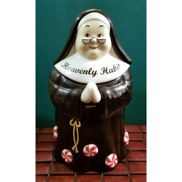 Heavenly Habit Cookie Jar Nun Sister Rare Peppermint Catholic WMG 2008 10.5"x6" - Picture 1 of 7